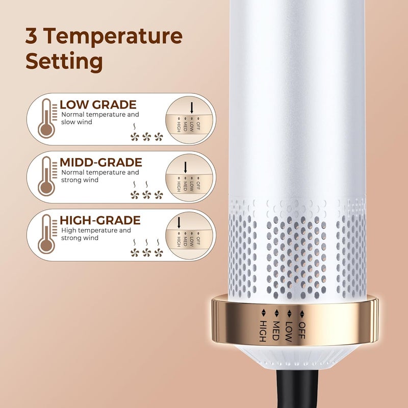 Yitrust 5 in 1 Blow Dryer Brush, Upgrade Hair Dryer Brush Air Curler Air Curling Wrap Styler, Detachable Hot Air Brush Negative Ion Curling Brush Iron, Hair Styling Tools for Drying Curling Straightening - Image 5